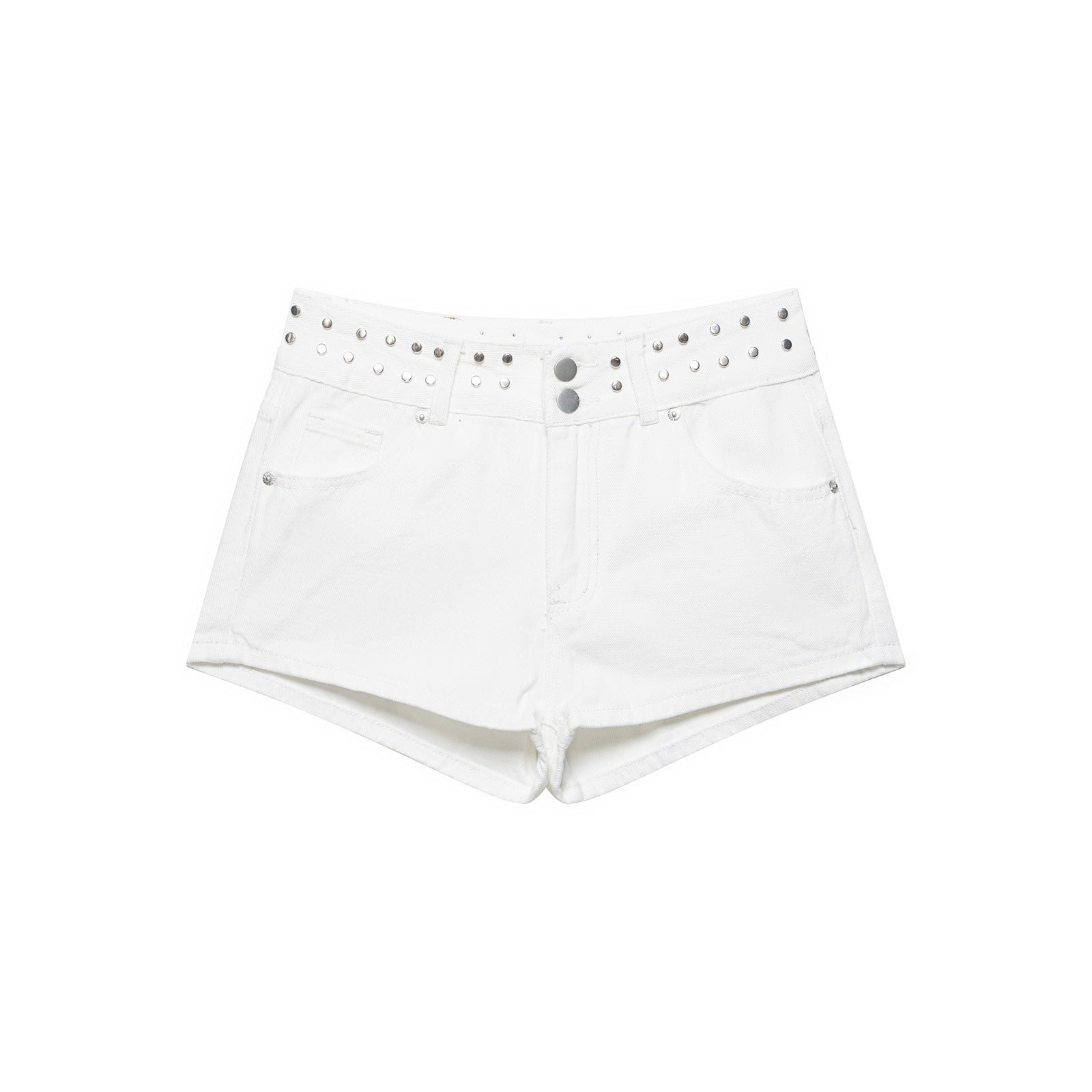 Damen stilvolle Shorts mit metallischen Details und hohem Bund Shopnory