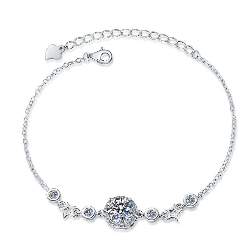 Damenarmband mit strahlendem Kristall und funkelnden Sternen Shop Nory