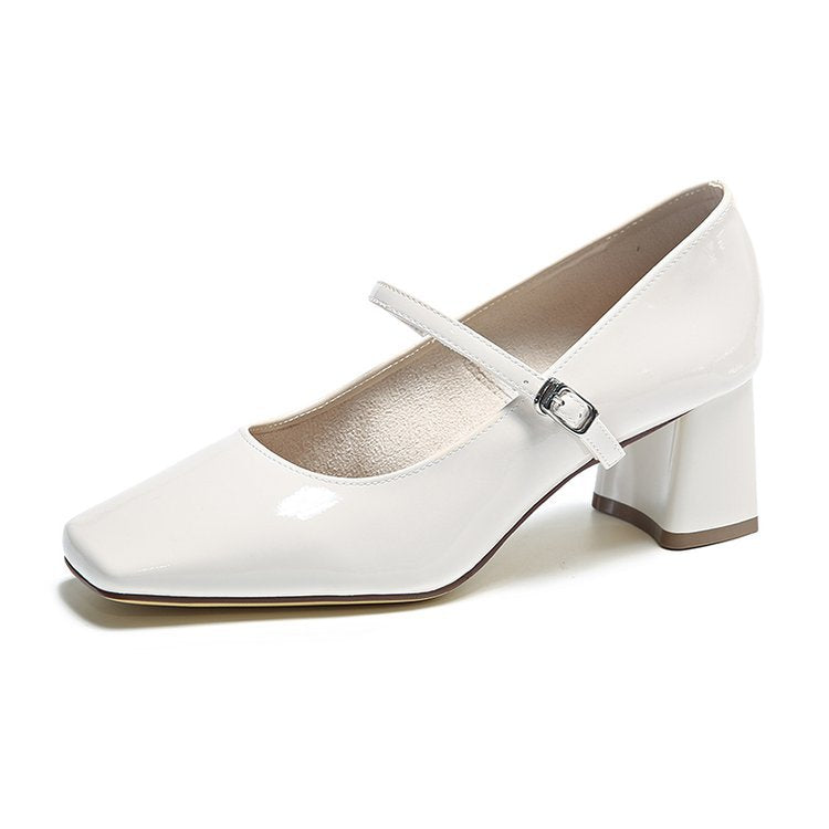 Damen spezielle Blockabsatz-Pumps mit verstellbarem Riemen Shopnory
