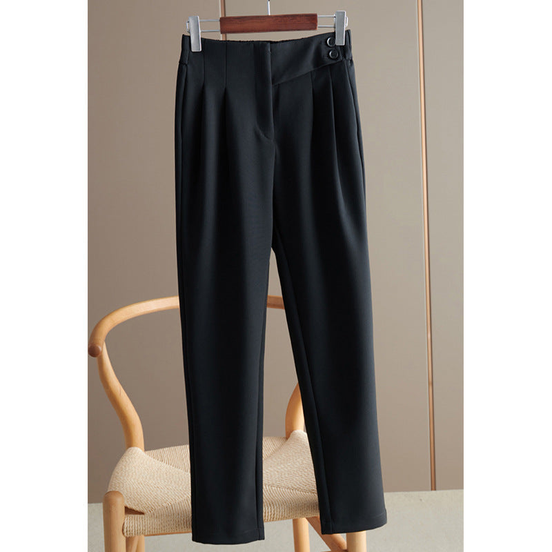 Damen Hoch taillierte Anzughose mit eleganten Falten Shop Nory
