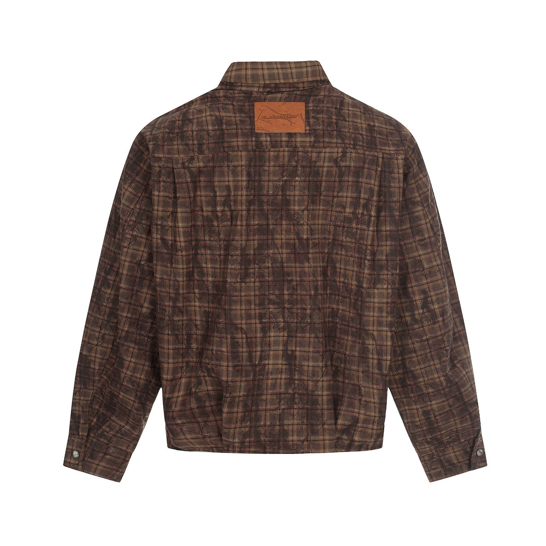 Herren Oversized Karo-Overshirt im Blousonstil mit distressed Finish Shop Nory