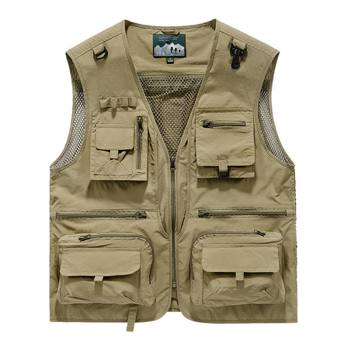 Herren Utility-Weste mit Multifachtaschen, Mesh-Belüftung und Reißverschluss Shop Nory