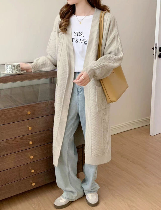 Damen Kuschelige Strickjacke mit Kabelmuster Shop Nory
