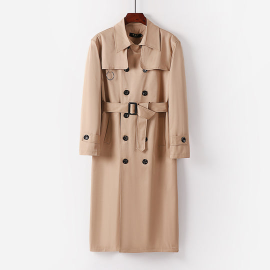 Herren Doppelreihiger Leichter Trenchcoat mit Taillengürtel Shop Nory