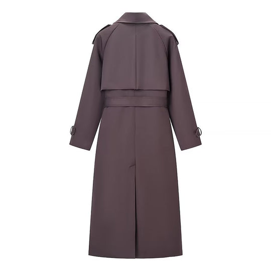 Damen Langer Taillierter Trenchcoat mit Bindegürtel und Doppelreihe Shop Nory