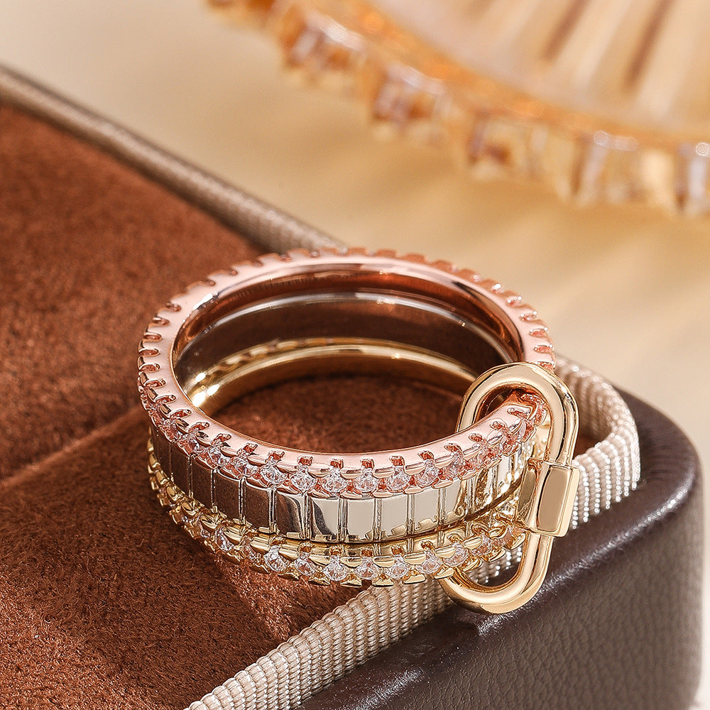 Damen Zarter Ring mit funkelnden Zirkonia und innovativem Design Shop Nory
