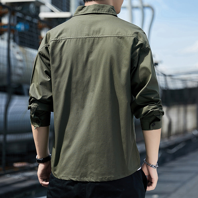 Herren Overshirt im leichten Canvas‑Utility‑Style mit Hemdkragen und aufgesetzten Taschen Shop Nory