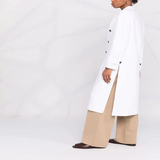 Damen Zweireihiger Midimantel im modernen Tailoring mit verlängertem Revers und aufgesetzten Taschen Shop Nory
