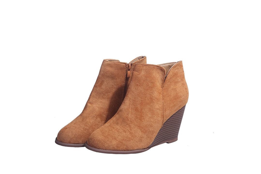 Damen knöchelhohe Keilabsatz‑Stiefelette mit seitlichem Reißverschluss Shop Nory
