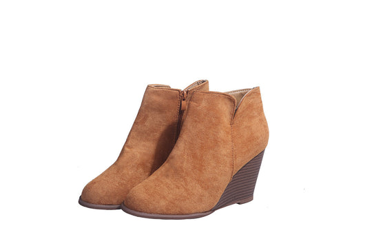 Damen knöchelhohe Keilabsatz‑Stiefelette mit seitlichem Reißverschluss Shop Nory