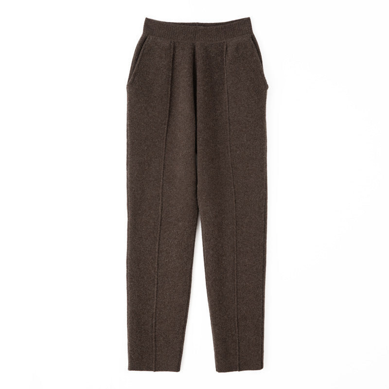 Damen Strickhose mit schmaler Beinform, elastischem Bund und Bügelfalte Shop Nory