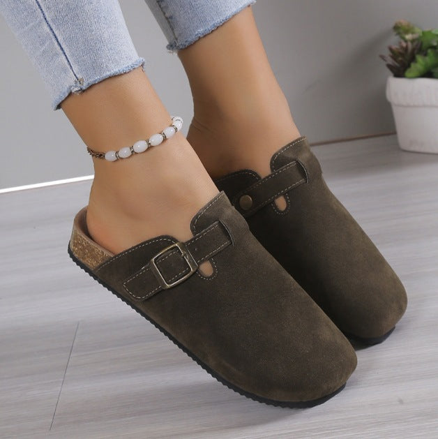 Herren Wildleder Clog mit ergonomischem Kork-Fußbett und verstellbarer Metallschnalle Shop Nory