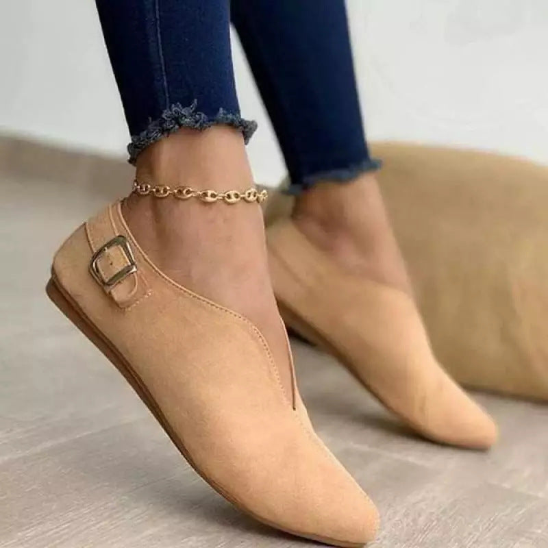Damen Mokassin-Schuhe mit dekorativen Schnallen und bequemer Passform