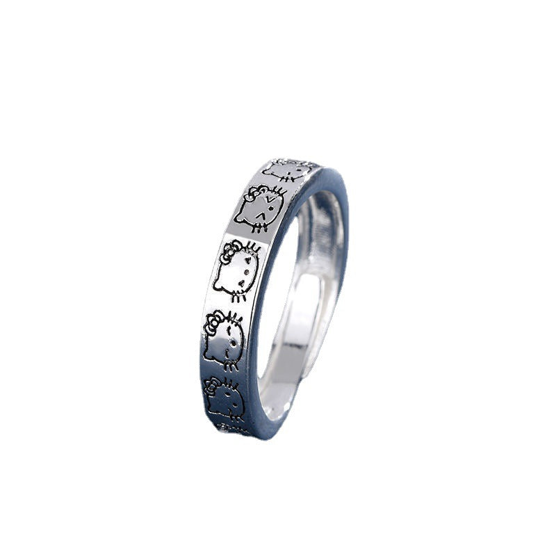 Damen modischer Ring mit stilvollem Hello Kitty Motiv Shop Nory