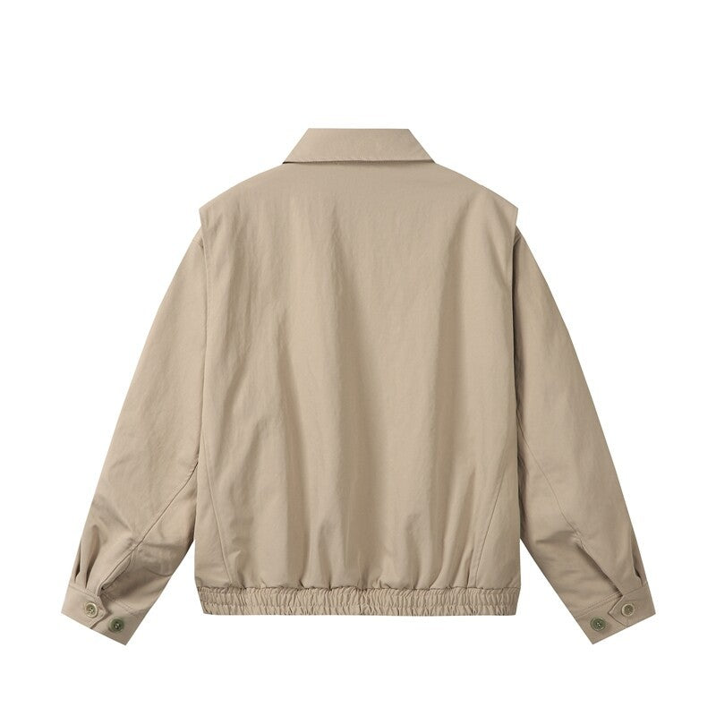 Unisex Leichte Oversize Übergangsjacke im Bomberstil mit Hemdkragen und elastischem Saum Shop Nory