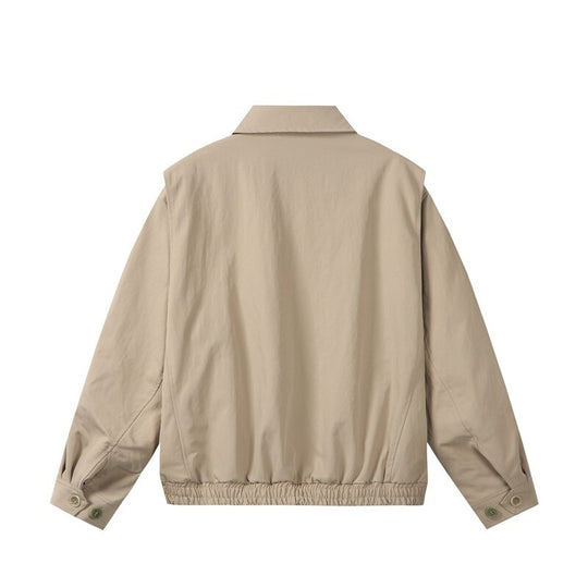 Unisex Leichte Oversize Übergangsjacke im Bomberstil mit Hemdkragen und elastischem Saum Shop Nory