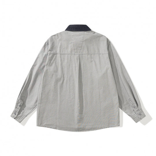 Herren Oversize Hemdjacke mit Cordkragen, Brusttasche und Nieten-Detail Shop Nory