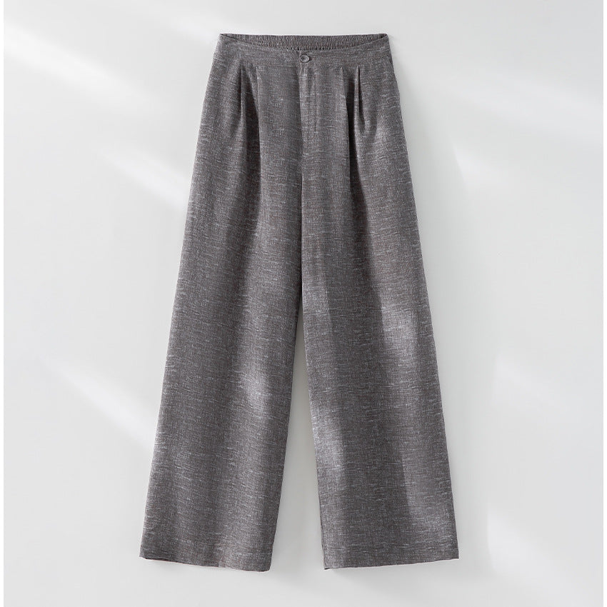 Damen Hochtaillierte Palazzo-Hose aus Leinenmix mit Bundfalten und elastischem Komfortbund Shop Nory