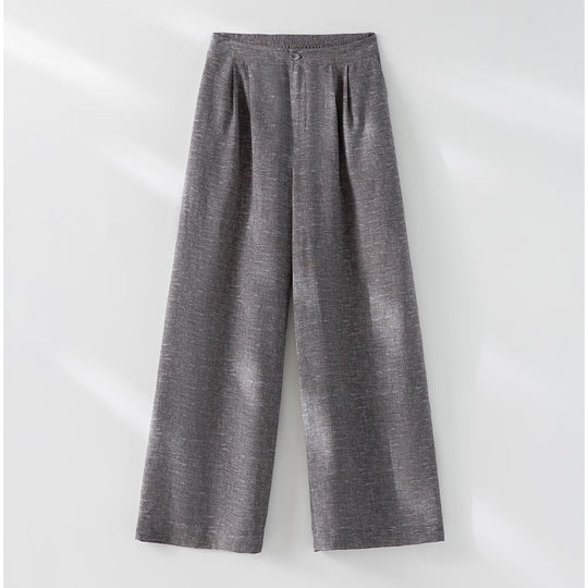 Damen Hochtaillierte Palazzo-Hose aus Leinenmix mit Bundfalten und elastischem Komfortbund Shop Nory