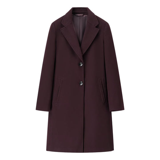 Damen Eleganter Longline-Wollmixmantel mit Reverskragen und Leistentaschen Shop Nory