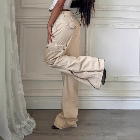 Damen Cargo-Hose mit weitem Schnitt und praktischen Seitentaschen