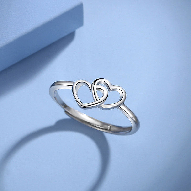 Damenring mit Doppelherzdesign Shop Nory