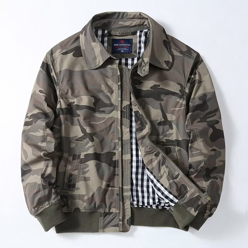 Herren Schlanke Harrington-Jacke im Bomberstil mit Hemdkragen und geripptem Saum Shop Nory