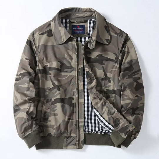 Herren Schlanke Harrington-Jacke im Bomberstil mit Hemdkragen und geripptem Saum Shop Nory