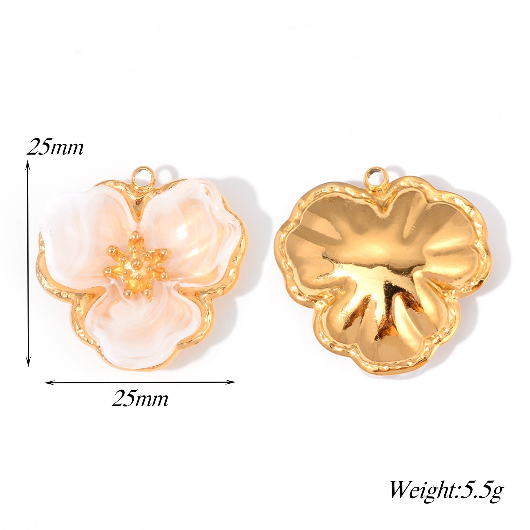 Damen Schmuckanhänger in Form einer filigranen Blüte mit goldener Akzentuierung Shop Nory