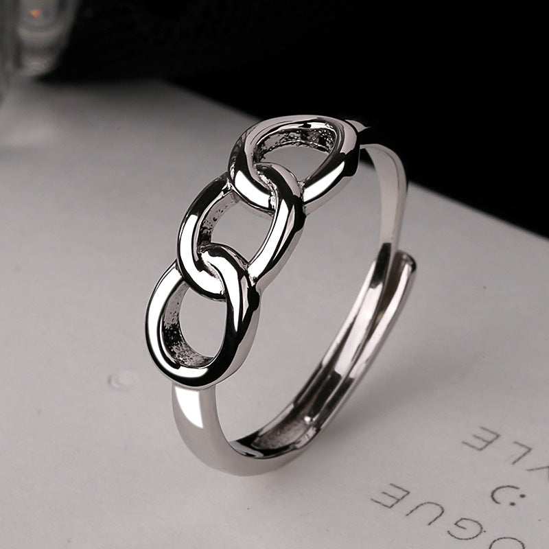 Damen Ring mit modernem Kettendesign und glänzender Oberfläche Shop Nory