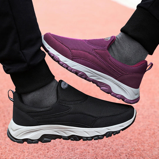 Damen nan sportlicher Slip-On Trekking-Sneaker mit atmungsaktivem Textiloberteil, elastischem Einstieg und profiliertem Outdoor-Laufsohle Shop Nory