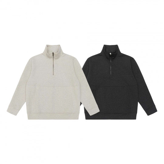 Unisex Oversize-Sweatshirt mit halbem Reißverschluss, Stehkragen und Kängurutasche Shop Nory