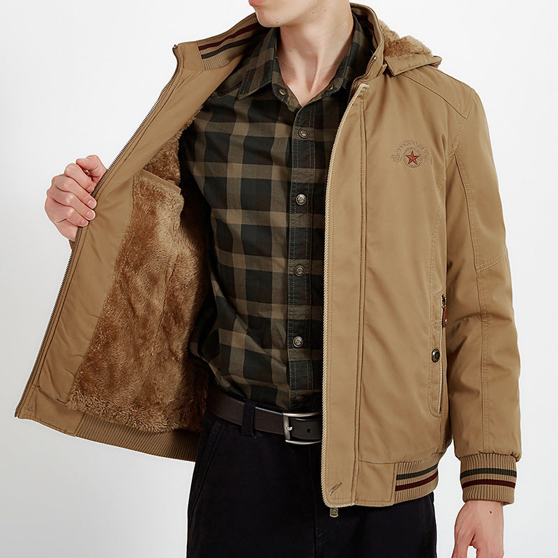 Herren Leichtgewichtige Utility-Bomberjacke mit Teddyfutter und Kapuze Shop Nory