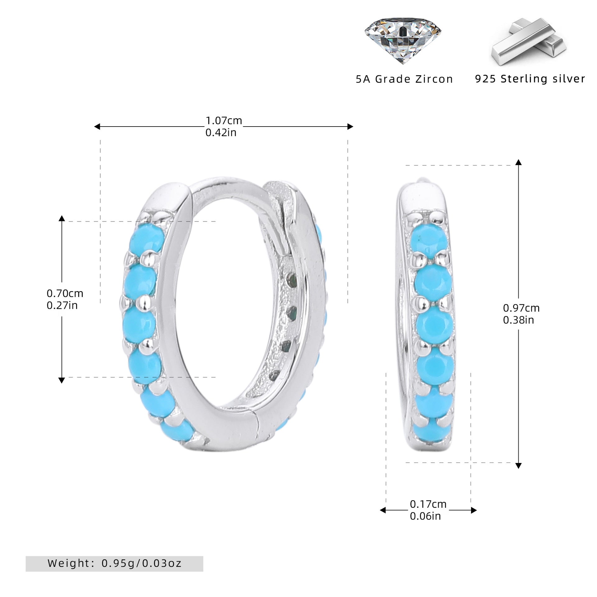 Damen Creolen mit funkelndem Zirkonbesatz aus 925 Sterling Silber Shop Nory