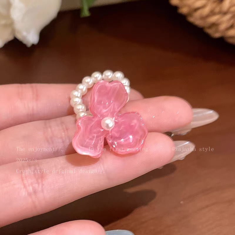 Damen Haarreif mit eleganter Blumenapplikation und Zierperlen Shop Nory