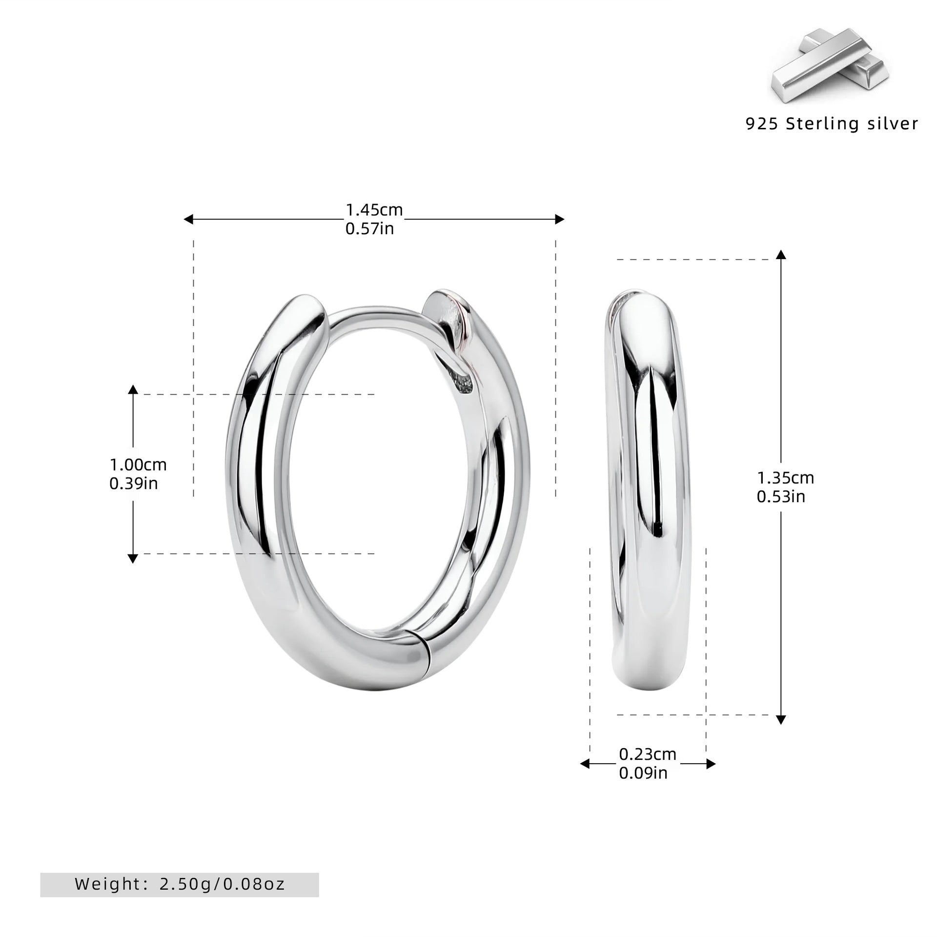 Damen Creolen mit zeitgenössischem Design aus hochwertigem 925 Sterling Silber Shop Nory