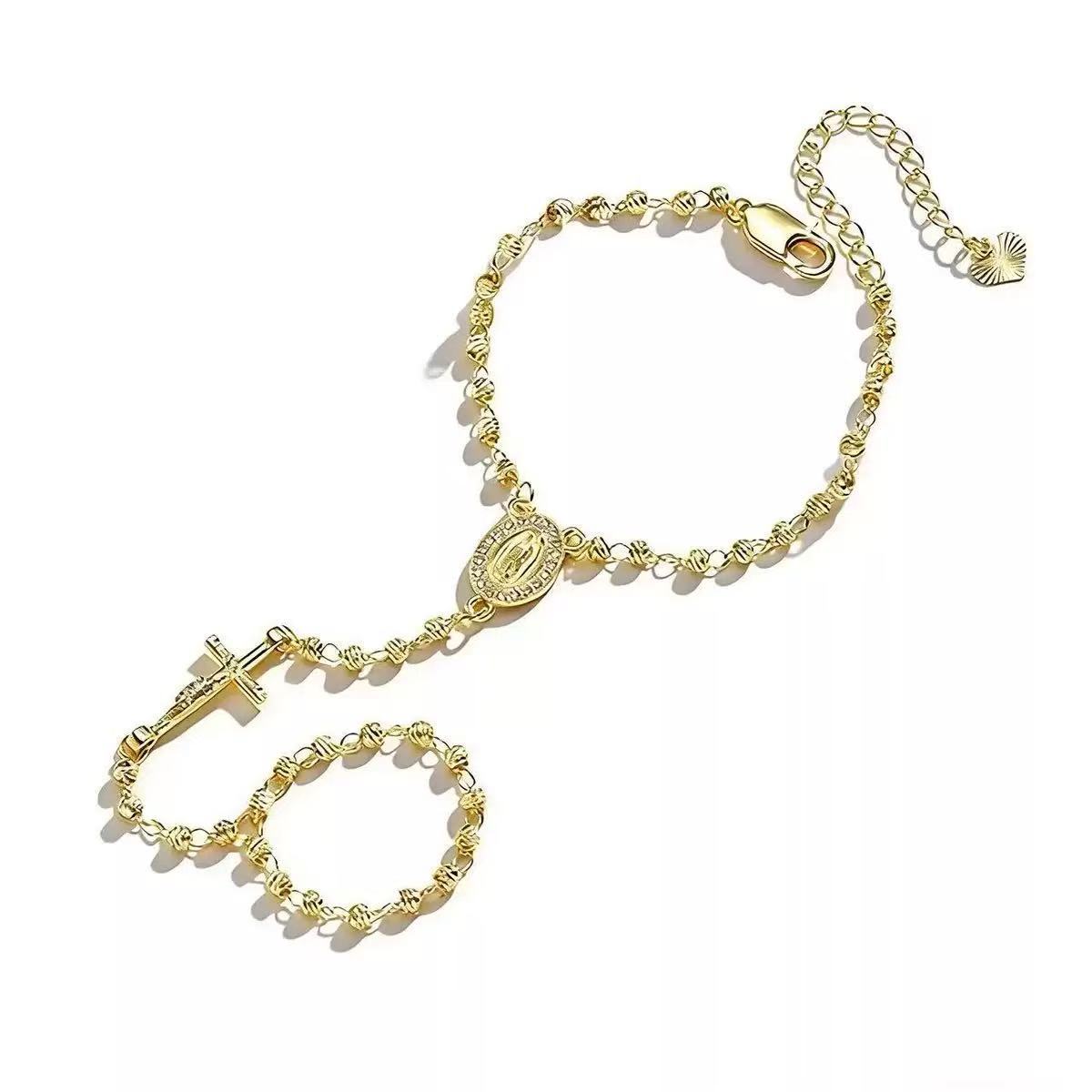 Damen Handkette mit religiösen Anhängern und filigranem Design Shop Nory
