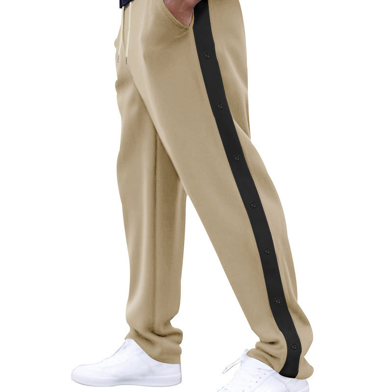 Herren nan locker geschnittene Jogginghose mit Druckknopf-Seitenstreifen und elastischem Kordelbund Shop Nory