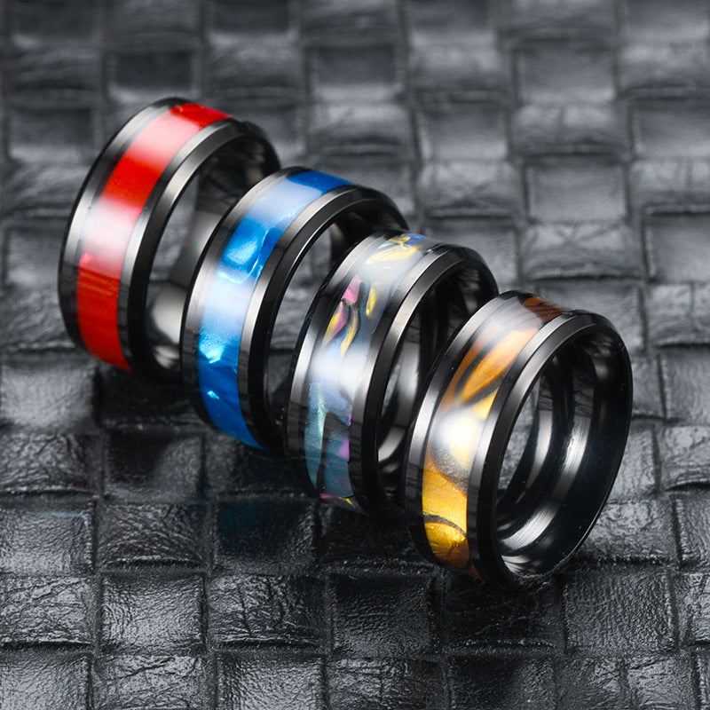 Herren Ring mit einzigartigem Design und dekorativer, blauer Einlage Shop Nory