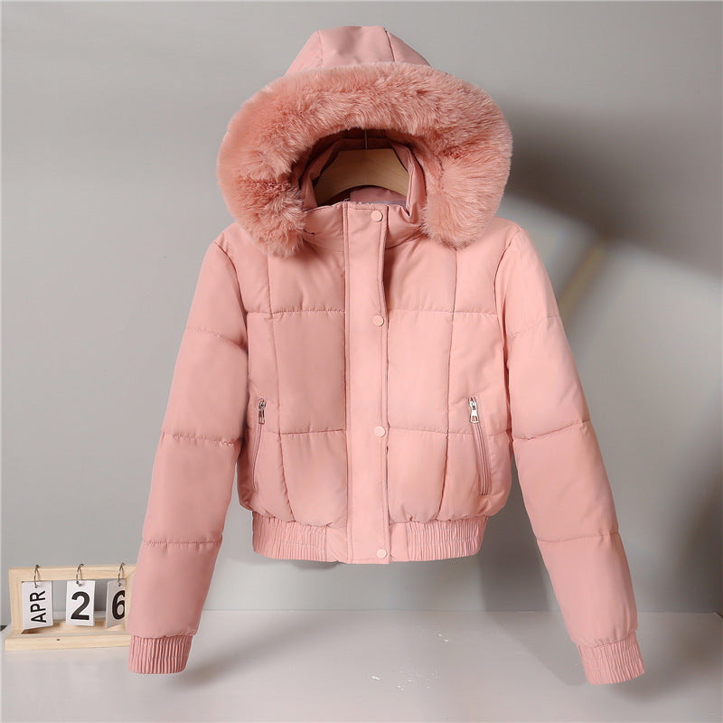 Damen nan gesteppte Bomberjacke mit Kapuze und Kunstfellbesatz Shop Nory