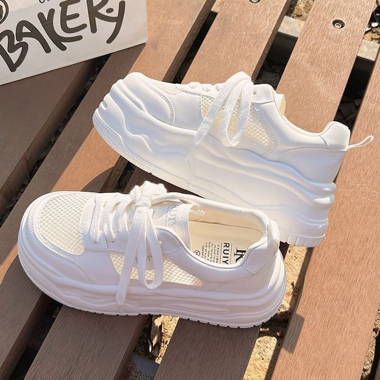 Damen Plateau-Sneaker mit atmungsaktivem Netzmaterial und innovativer Laufsohle