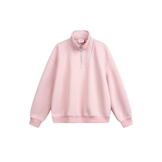 Damen Oversize Halfzip Stehkragen-Sweatshirt aus schwerer Baumwollmischung Shop Nory