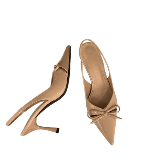 Damen elegante Slingback-Pumps mit Schleifenakzent