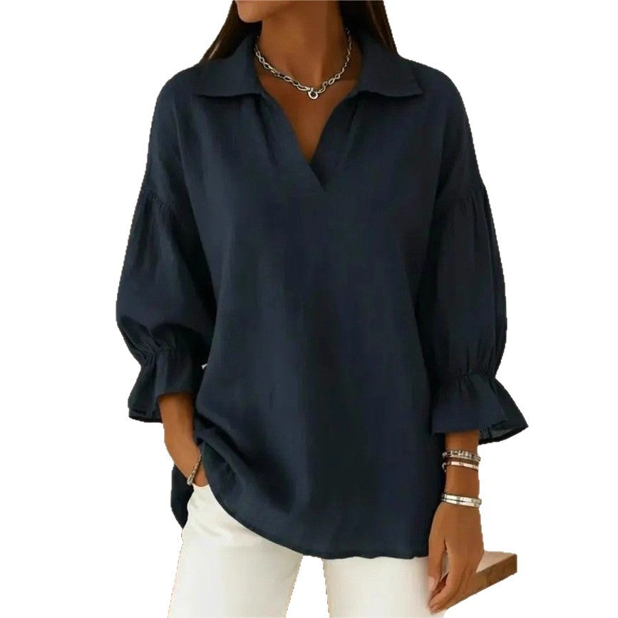 Damen Lässige und elegante Bluse mit weiten Ärmeln Shop Nory