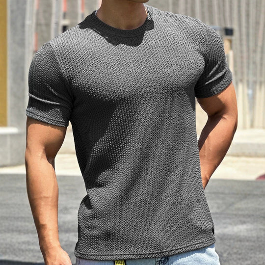 Herren strukturiertes T-Shirt in schlanker Passform mit Rundhalsausschnitt Shop Nory