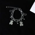 Damen Charm-Armband aus hochwertigem Edelstahl mit verspieltem Bären-Anhänger Shop Nory