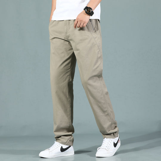 Herren Locker geschnittene Chinohose mit seitlicher Reißverschlusstasche und elastischem Beinabschluss Shop Nory