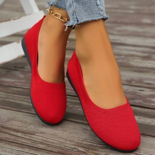 Damen bequeme Ballerinas aus elastischem GewShopnorye mit formschöner Sohle