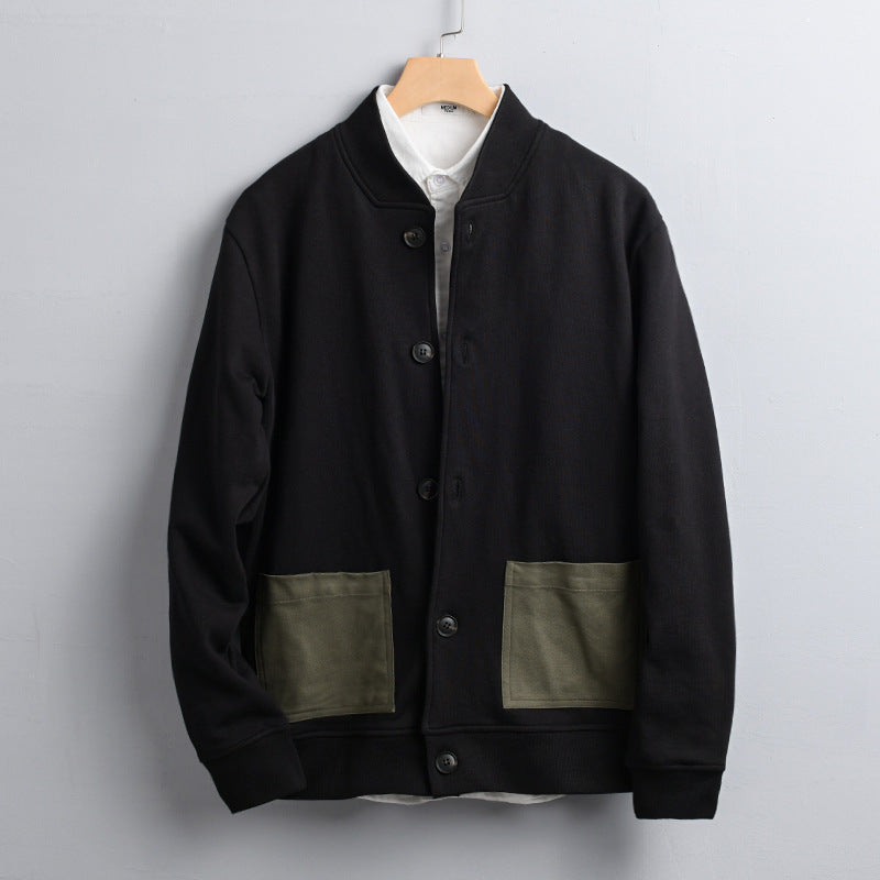 Herren Lässige Hemdjacke im Bomberstil mit aufgesetzten Kontrasttaschen Shop Nory