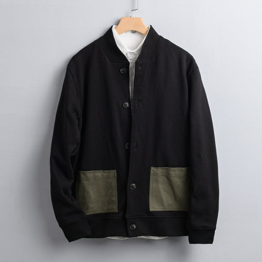 Herren Lässige Hemdjacke im Bomberstil mit aufgesetzten Kontrasttaschen Shop Nory